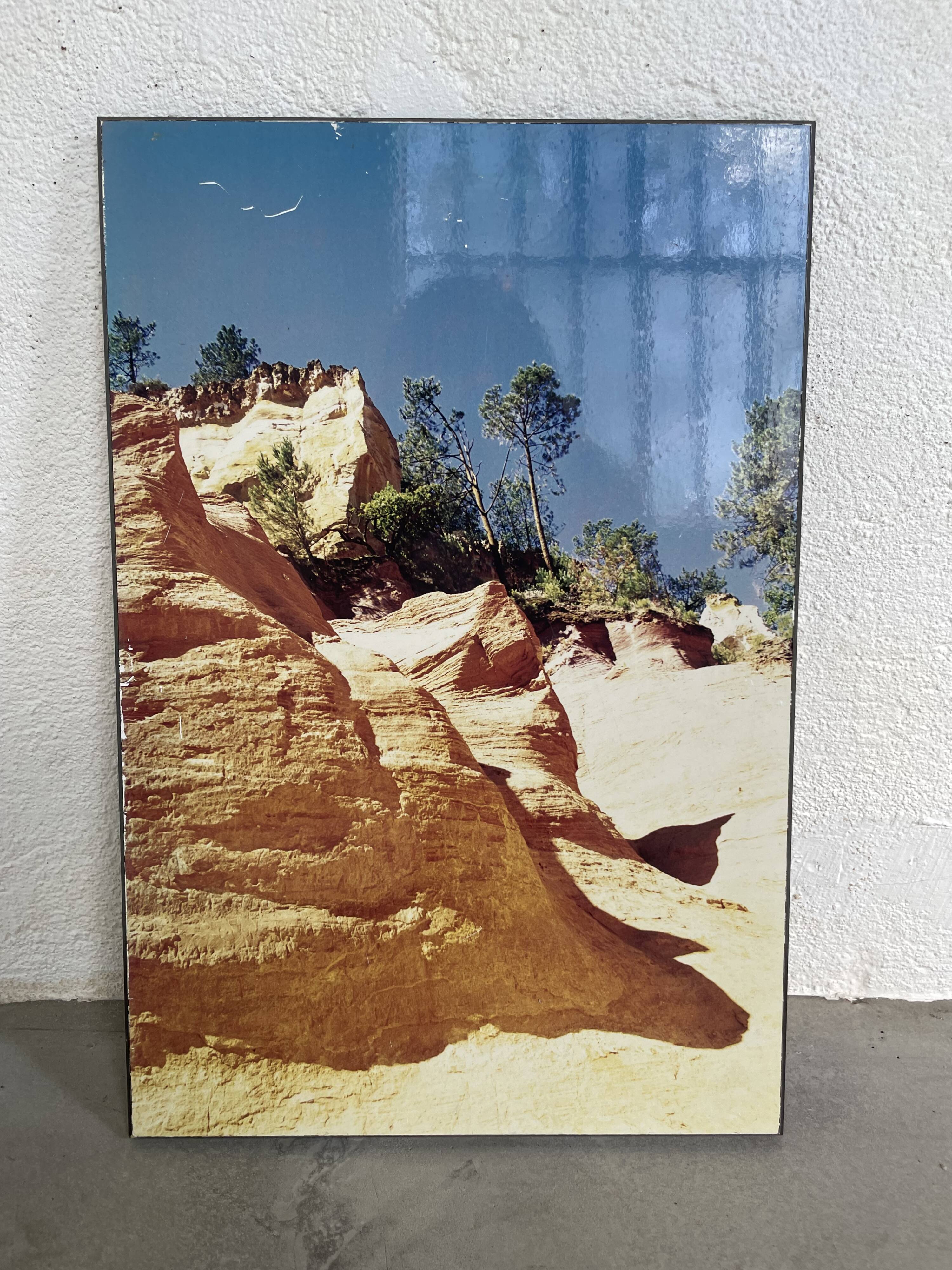 Old “desert” photo on wood