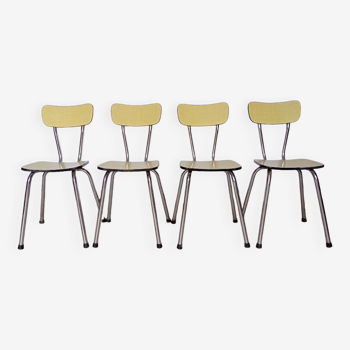 4 chaises formica jaune