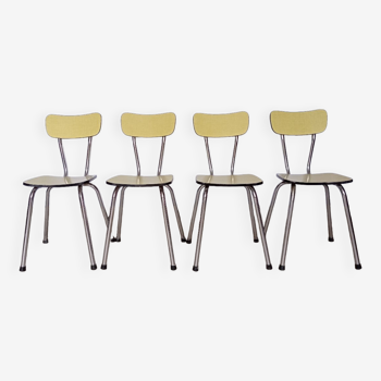 4 yellow Formica chairs