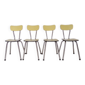 4 yellow Formica chairs