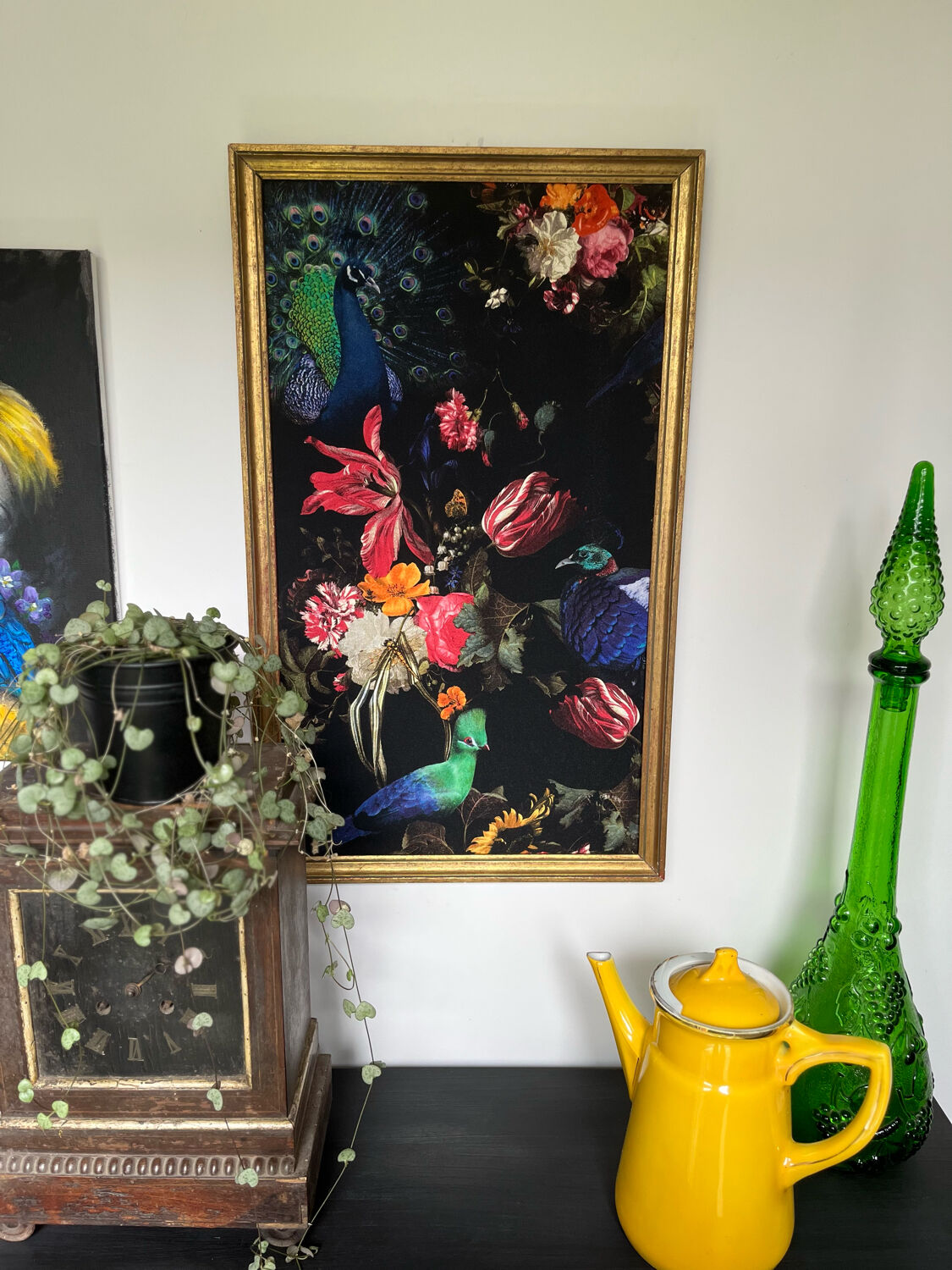 Art deco cabinet oak and black