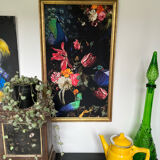 Art deco cabinet oak and black