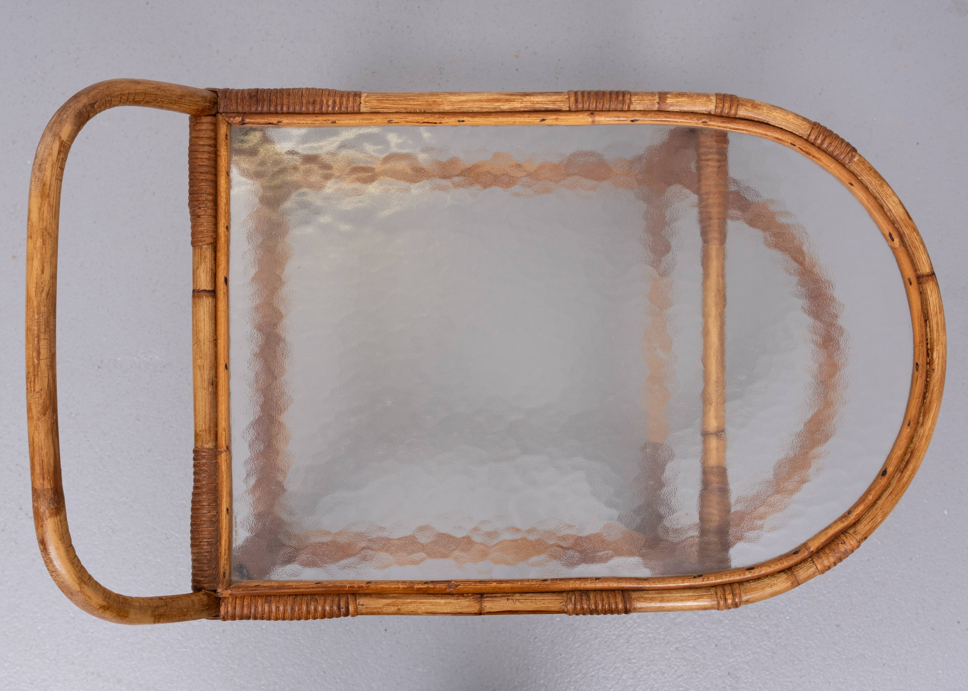 Rohe Noordwolde Rattan Serving Trolley 1960s