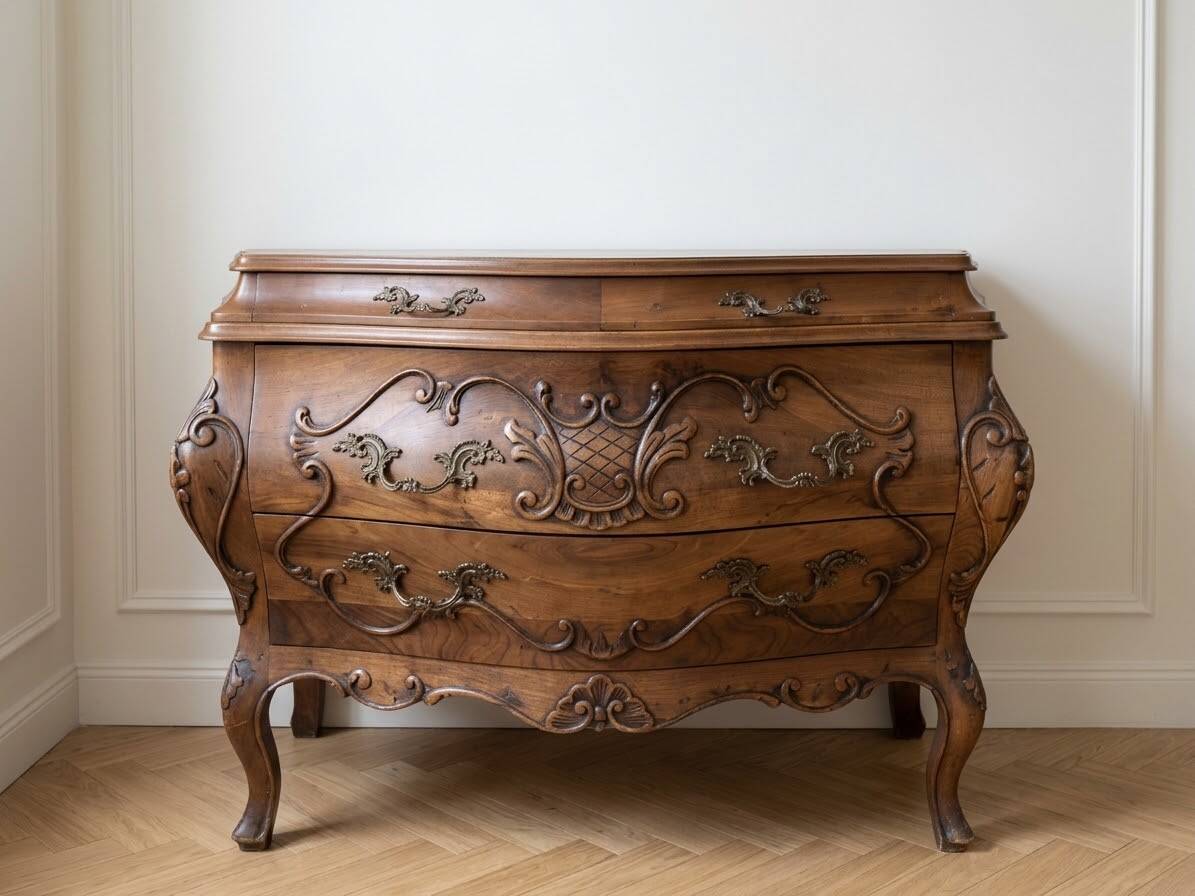 Louis XV commode in carved wood