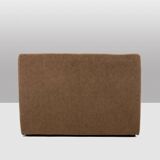 Pair of beige mohair fabric cube armchairs. Contemporary.