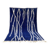 Tapis marocain bleu et blanc
