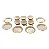 Set of Six Vintage Pillivuyt Coffee Cups and Saucers