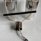 Hanging in chiseled glass and chrome metal