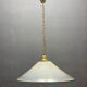 White Murano Glass Pendant Light with Black Rim, Italy, Mid-Century