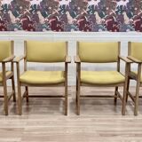 Set of 4 armchairs stamped Hans Wegner "Scandinavian design" 1960.