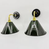 Enamelled sheet metal wall lights