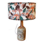 Lampe de table abat-jour tissu style scandinave sur pied en grès