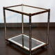 House lancel vintage. side table double trays, in gilded brass bamboo way. tbe