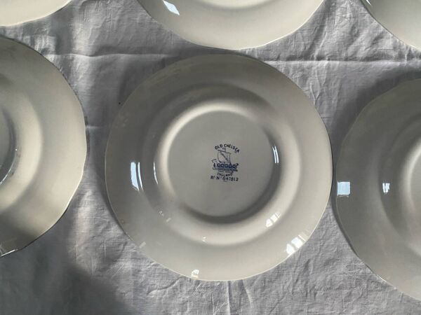 6 grandes assiettes plates Old Chelsea Furnivals