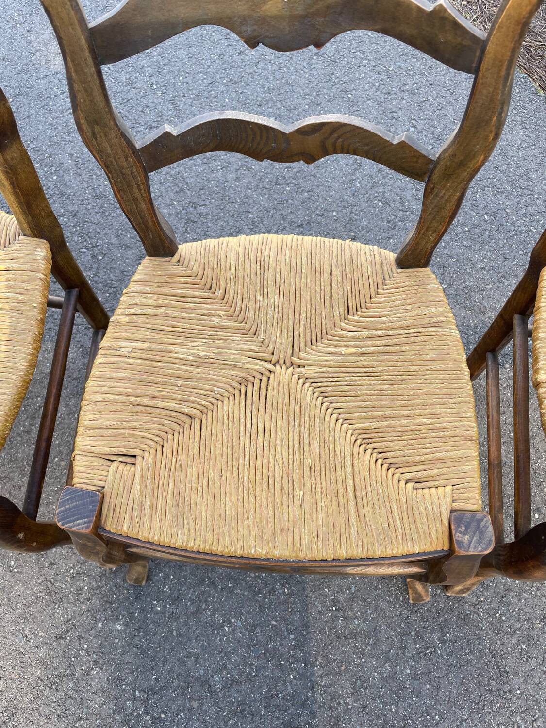 4 chaises paillées de campagne en bois