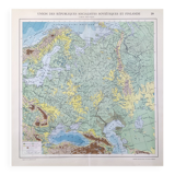 Old USSR and Finland map 43x43cm from 1950