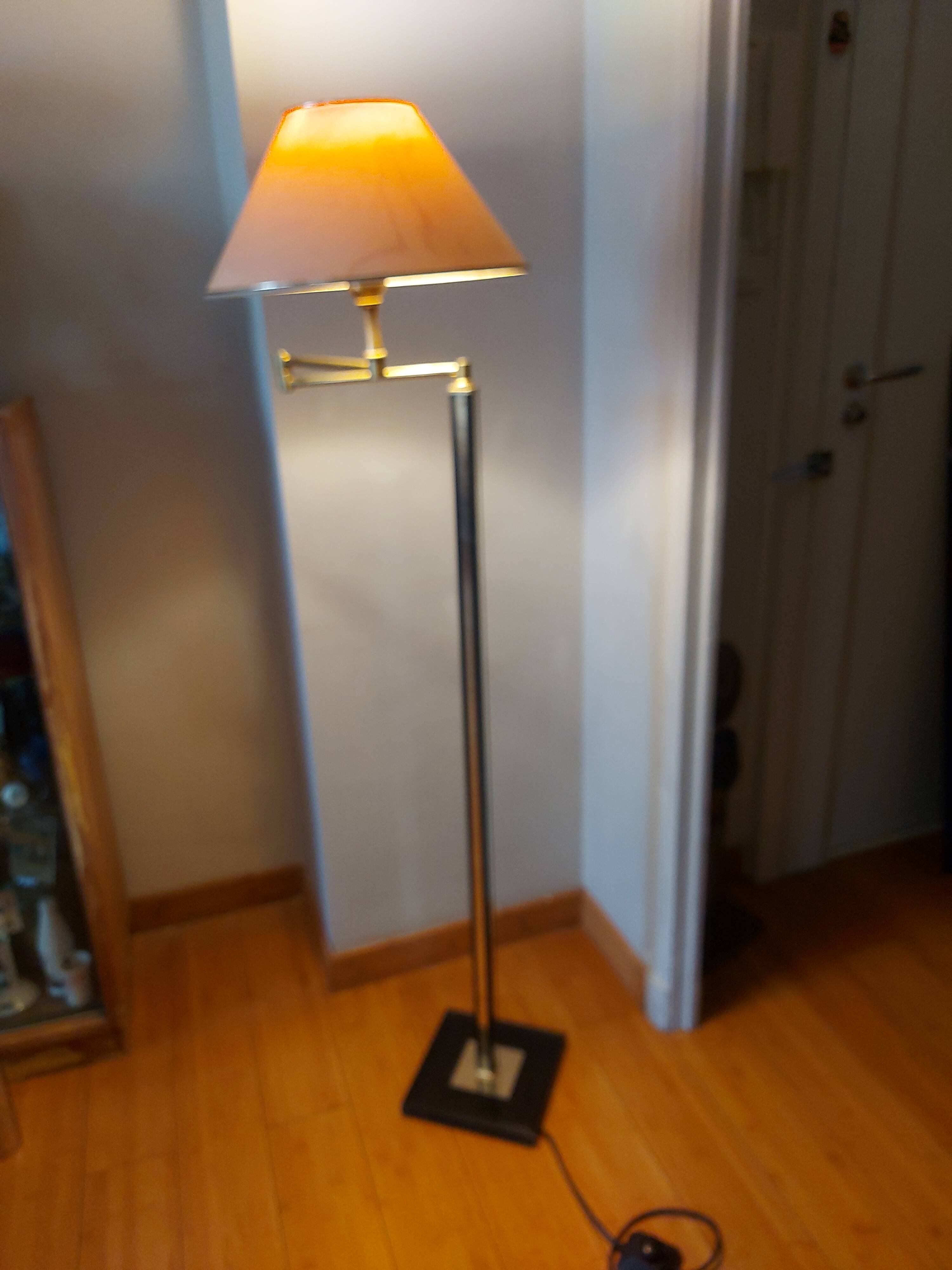 Vintage reading floor lamp in gold metal