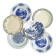 Vintage blue green dinner plates