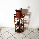 Vintage bamboo and rattan corner floor
