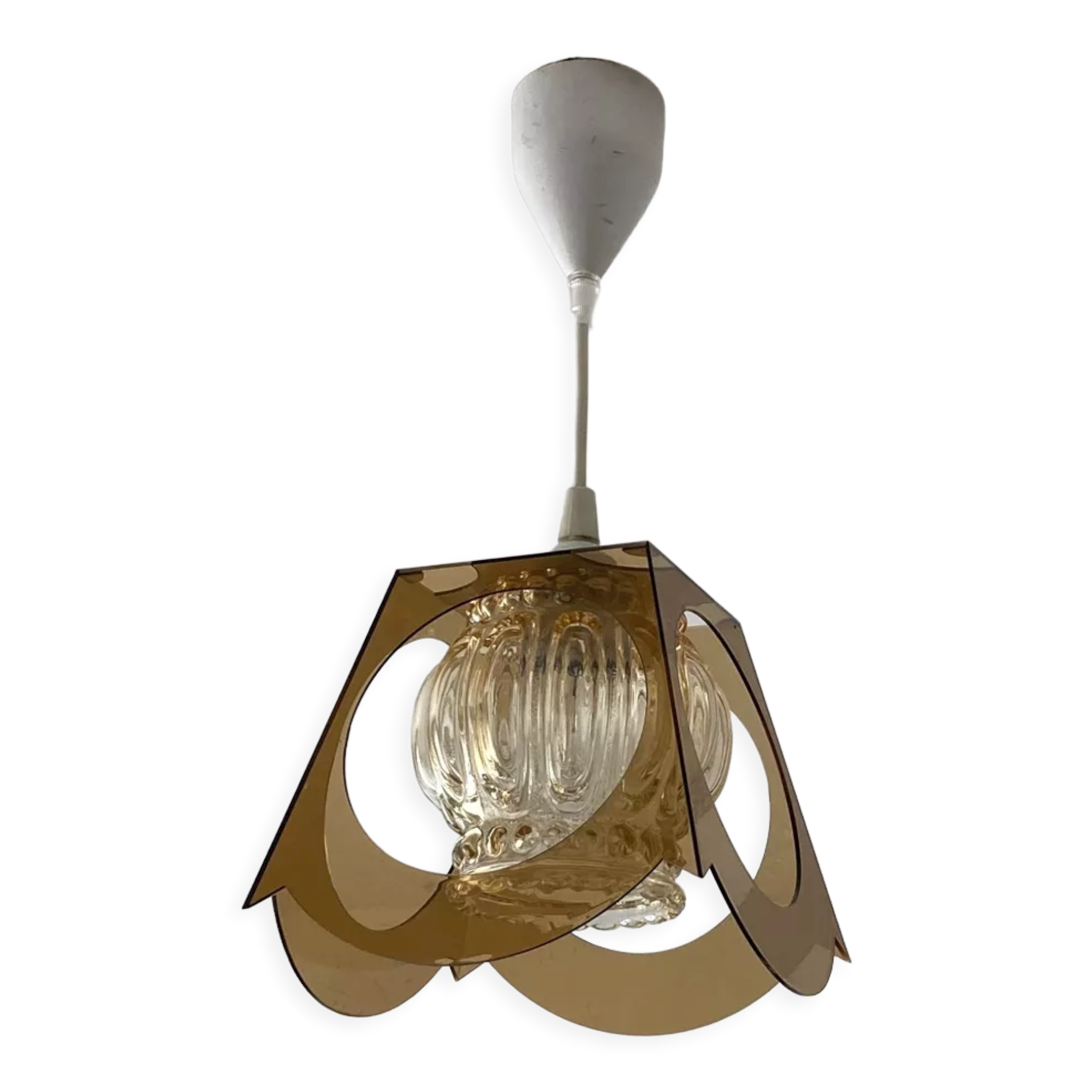 Plexi chandelier and glass