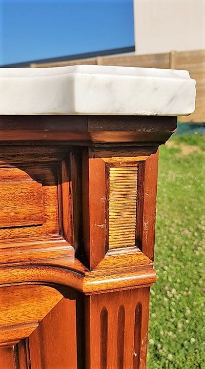 Wooden marble tray dresser