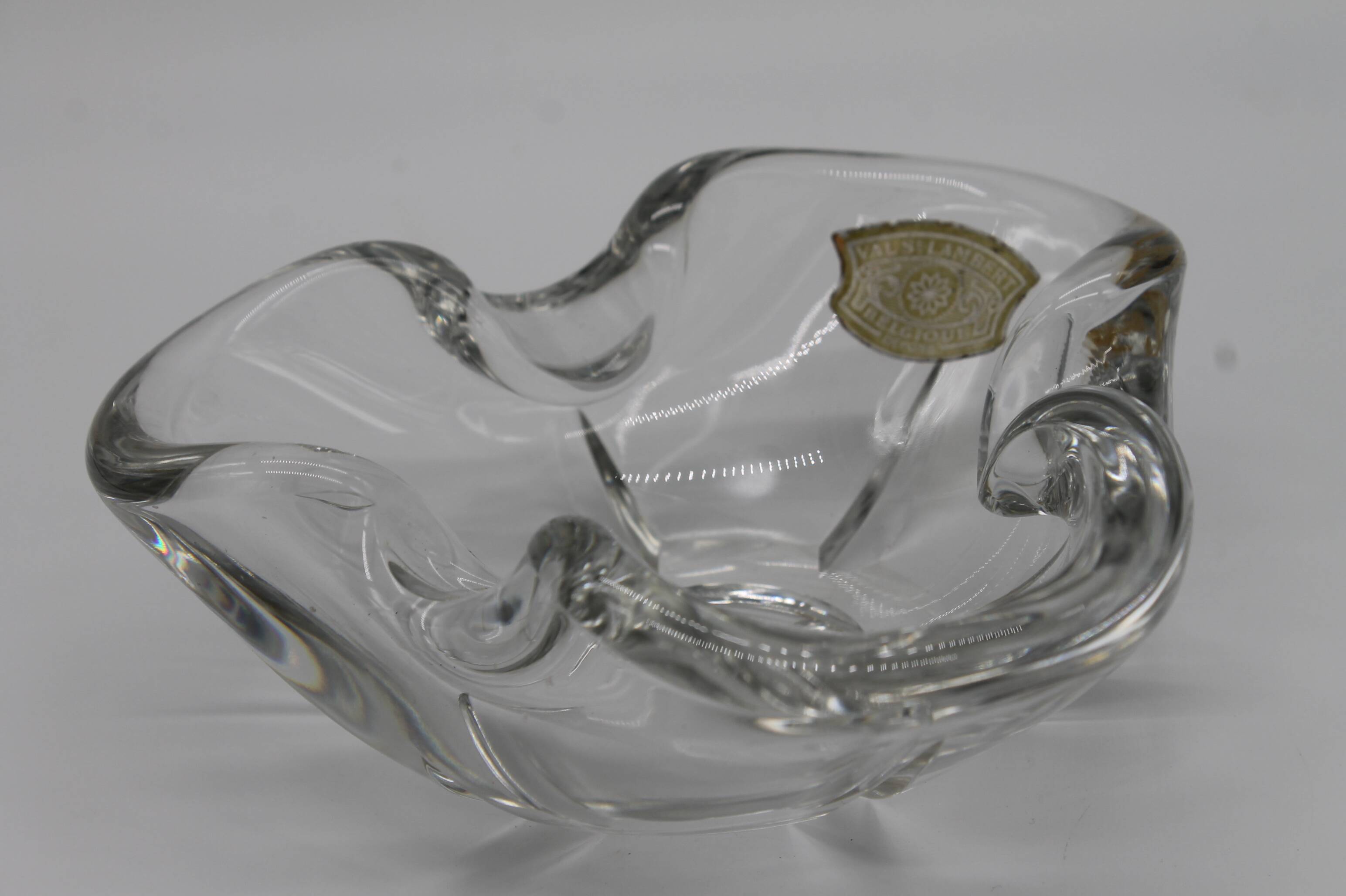 Cendrier ou vide-poche en cristal du Val Saint-Lambert