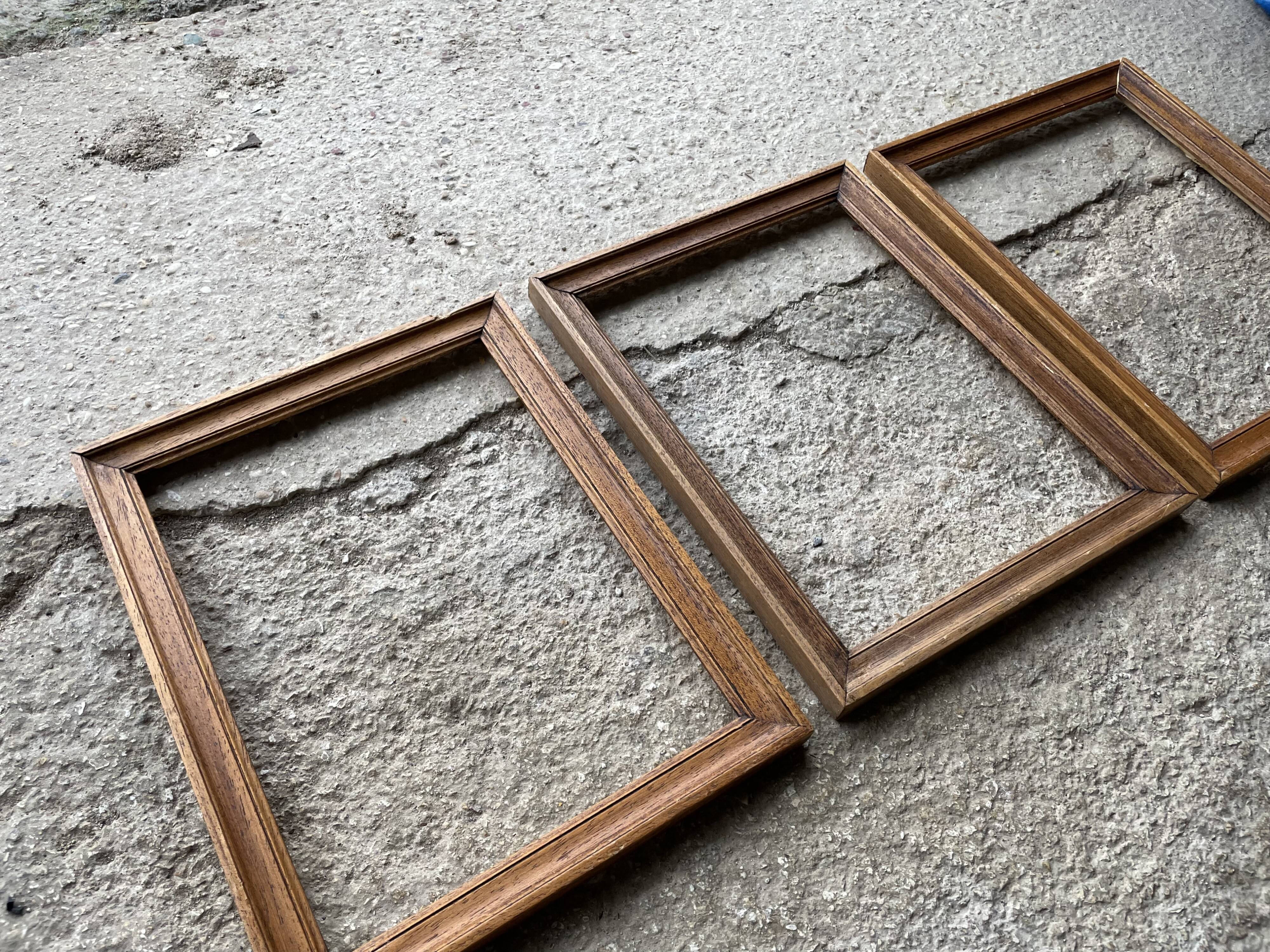 Set of 3 old wooden frames
