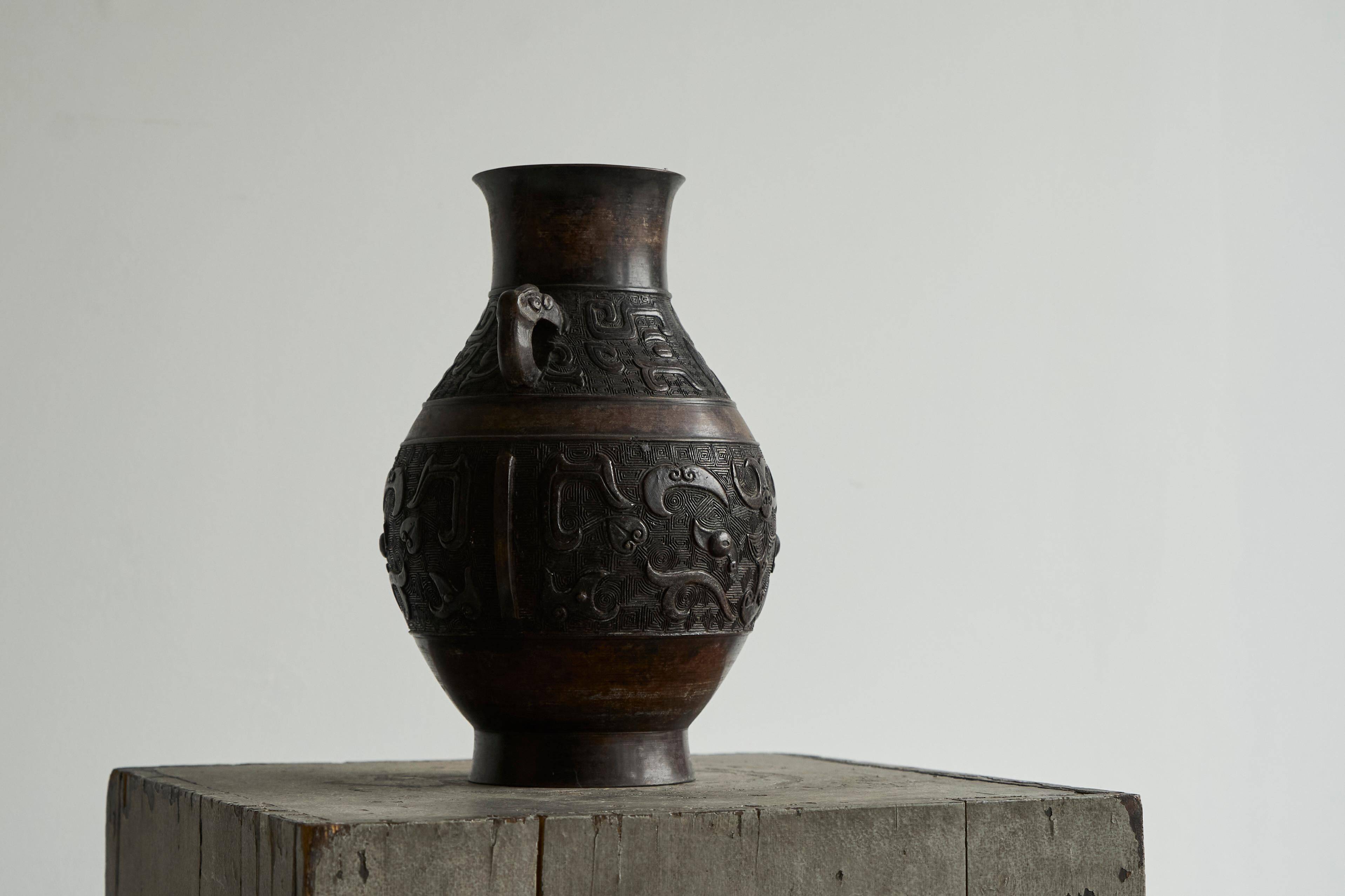 Japanese bronze vase from the early 20th century.