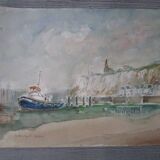 WATERCOLOR JACQUES DULÉRY-REYVAL - DIEPPE