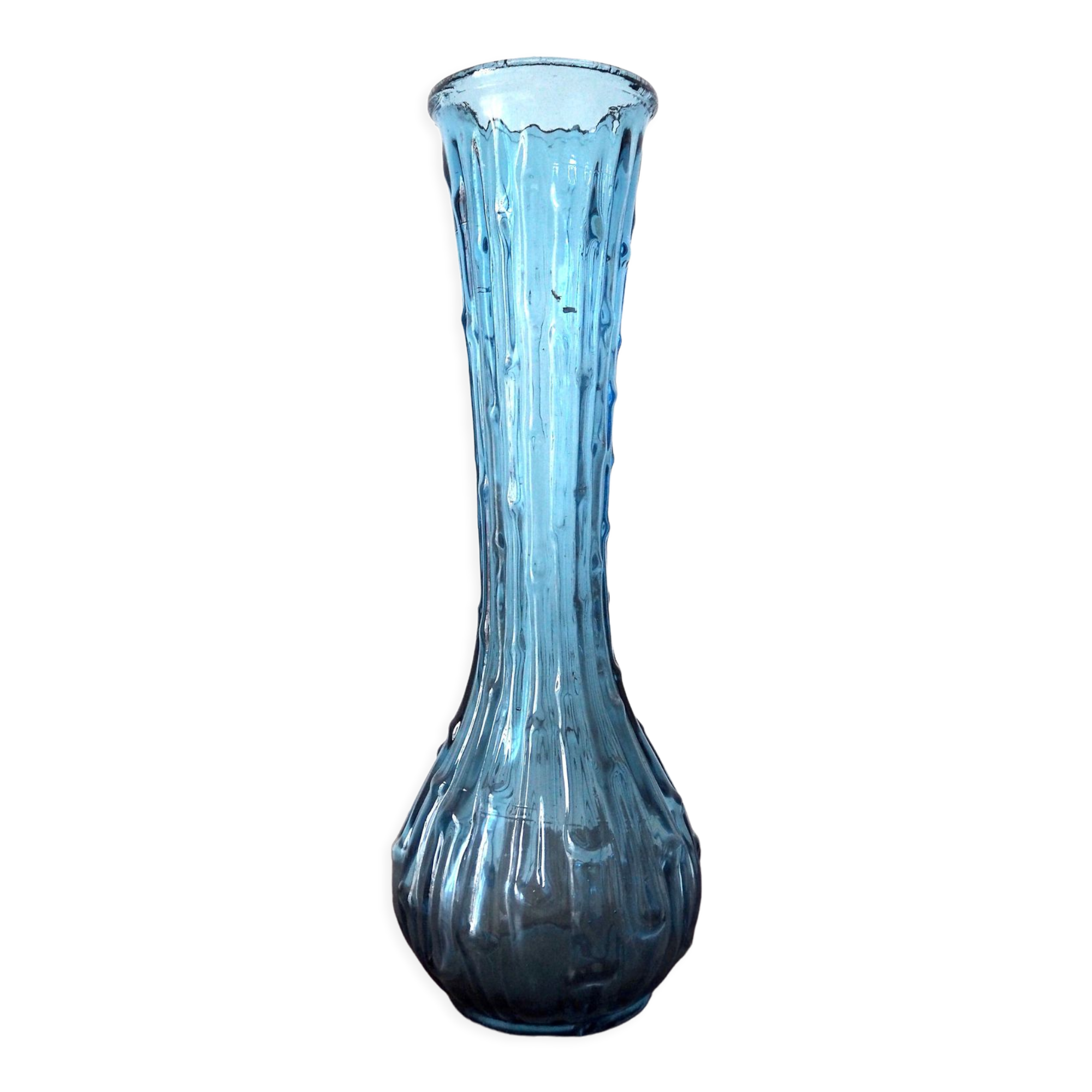 Blue glass vase Empoli style
