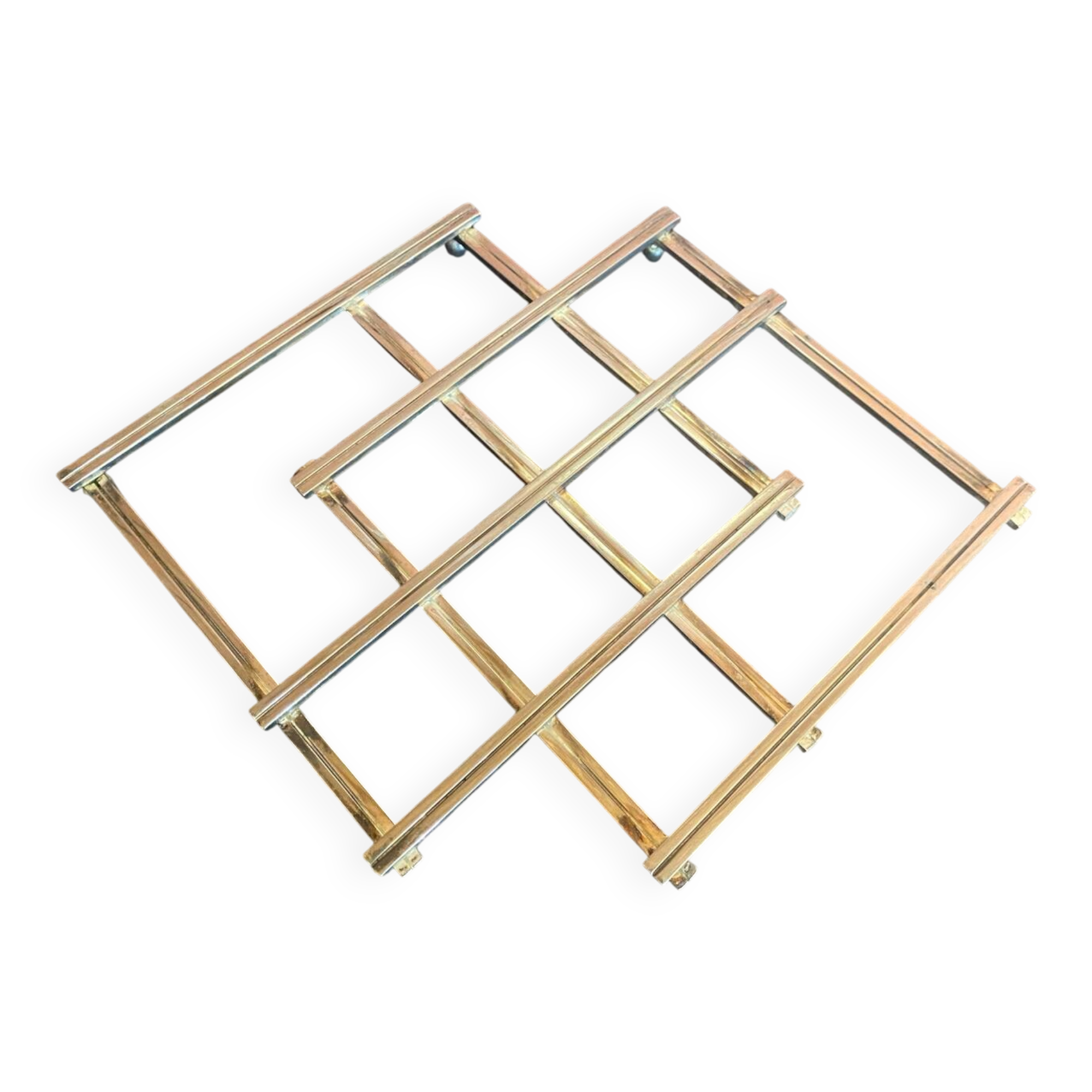 Dessous de plat ancien jacques adnet extensible métal argenté 1950 vin