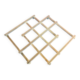 Dessous de plat ancien jacques adnet extensible métal argenté 1950 vin