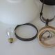 Vintage Lantern Pendant Light | Mid Century Opaline Glass Chandelier