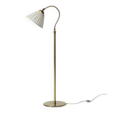 Lampadaire scandinave en laiton à col courbé, années 1950