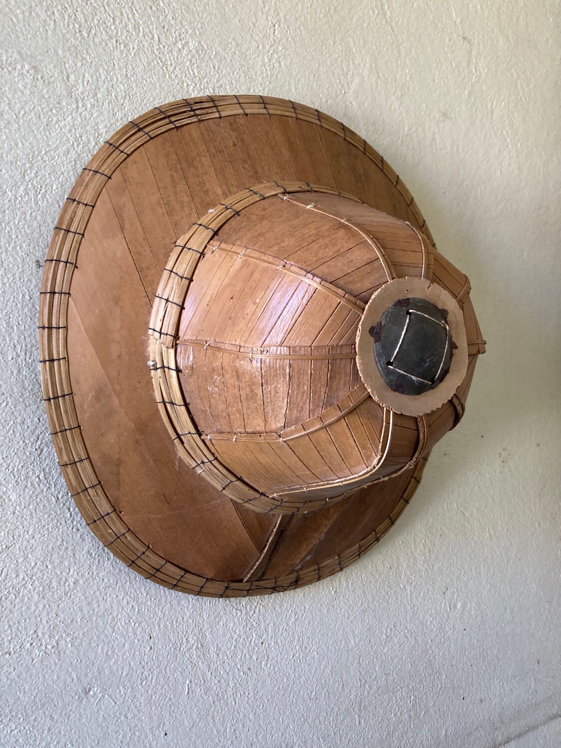 Colonial bamboo hat 70s wall decoration