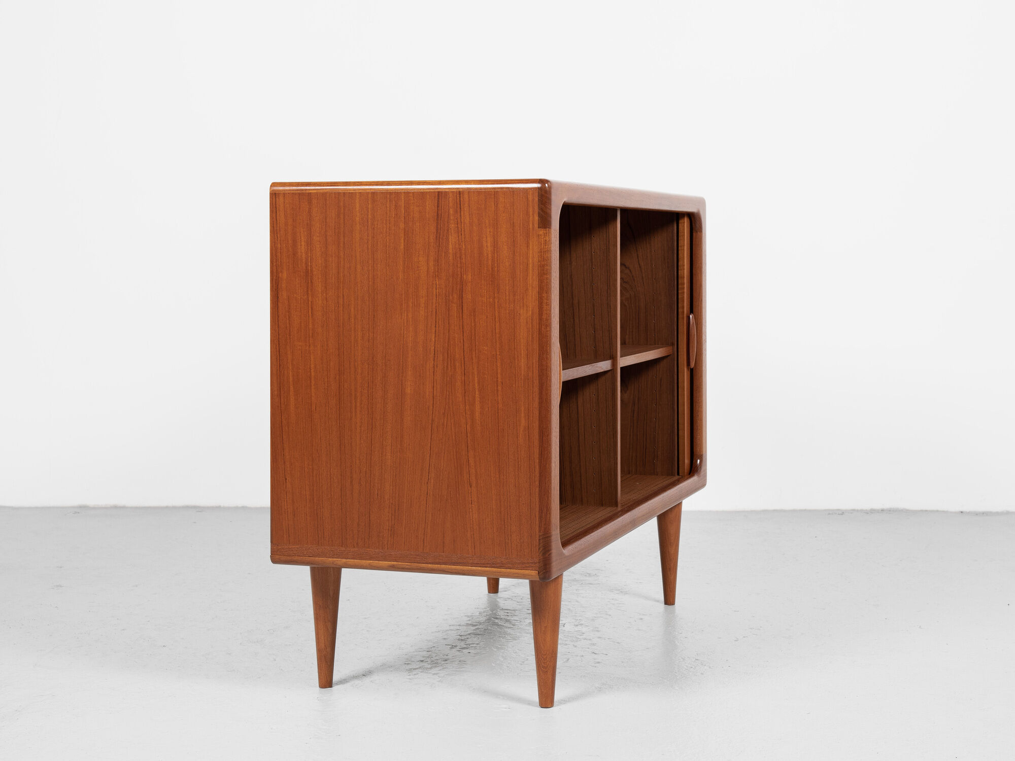 Midcentury Danish cabinet with tambour doors in teak by Dyrlund 1960s