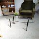 Table basse vintage 1950 verre métal et laiton