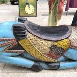 Carved wooden rocking horse