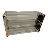 Console shelf in plexiglass and glass