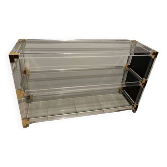 Console shelf in plexiglass and glass