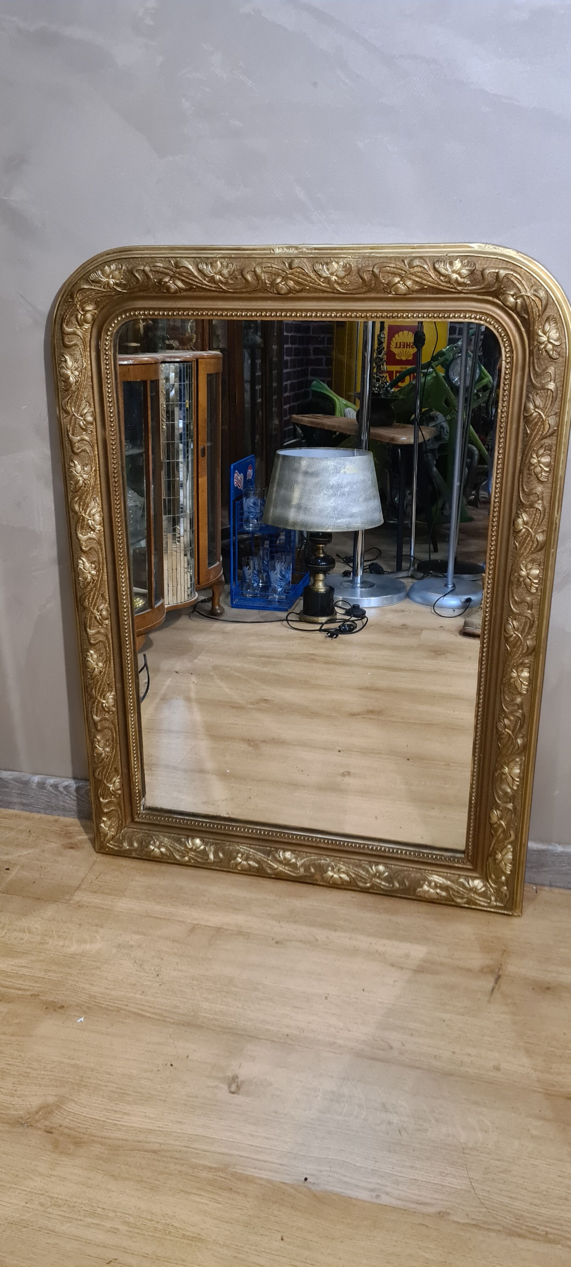 Mirror 1900 louis philippe in gilded wood 103x75cm