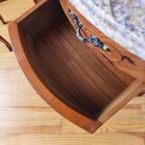 Pair of Louis XV style bedside tables in wood and marble