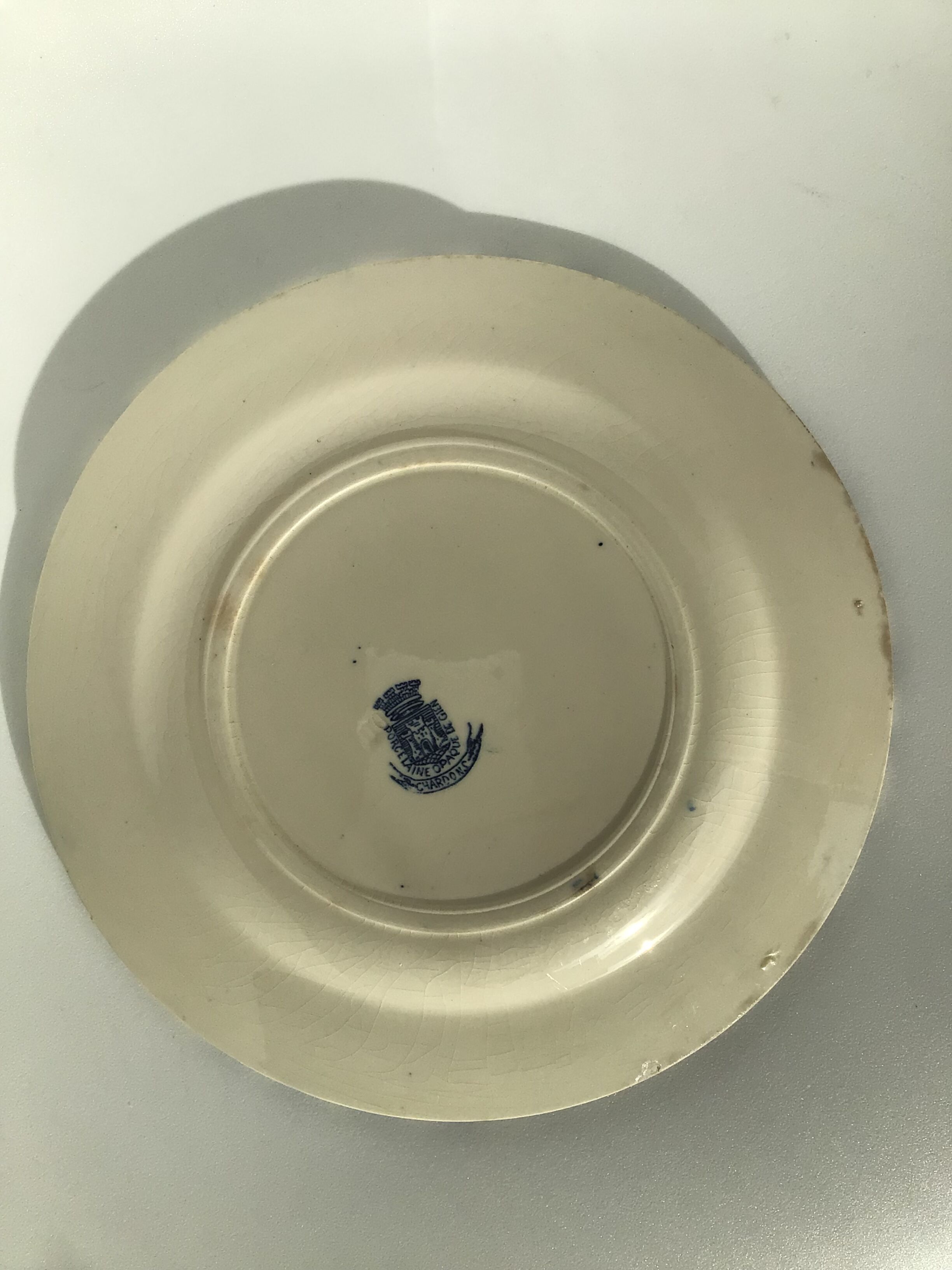 2 Flat plates Gien Chardons dark blue