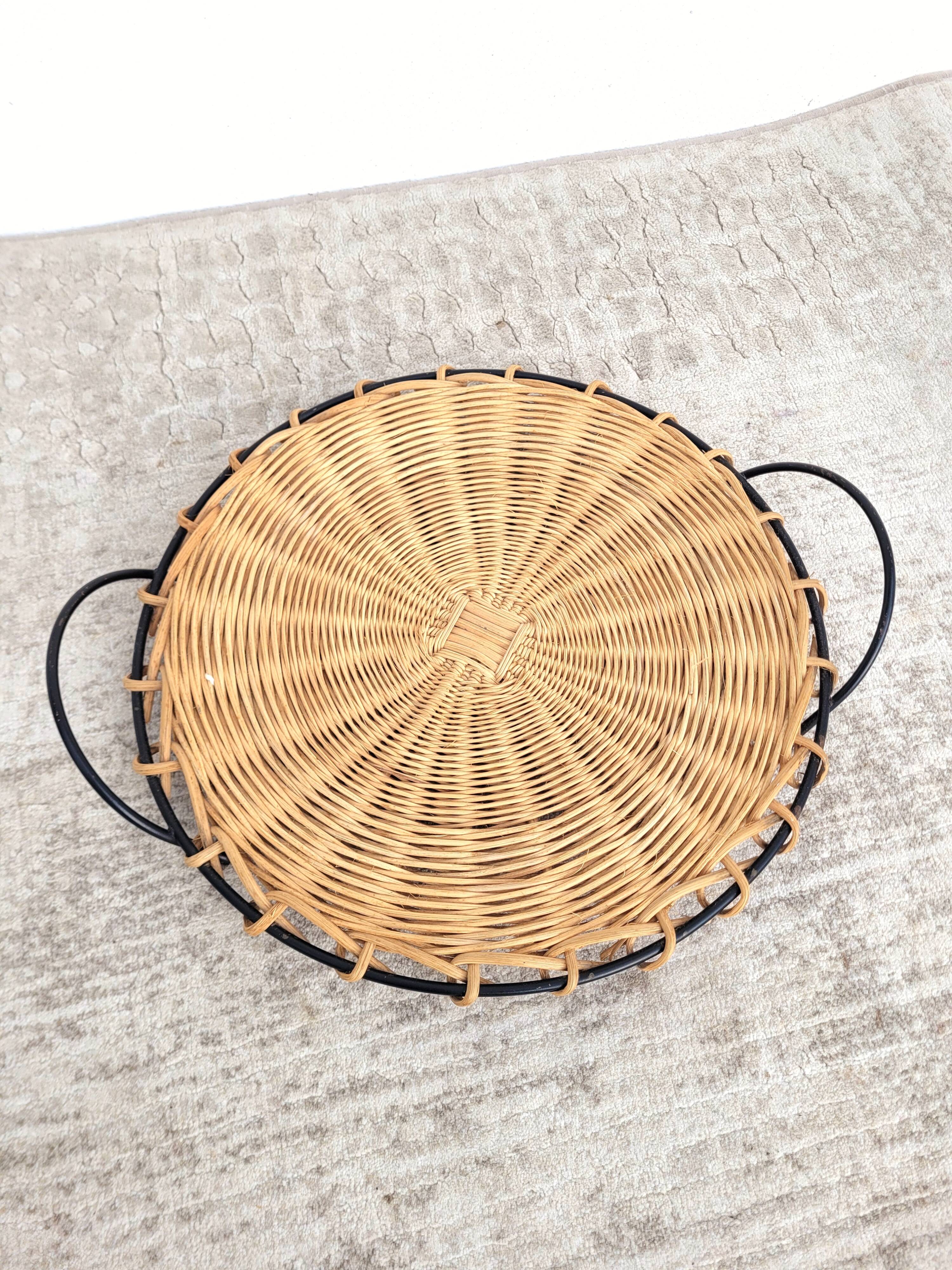 Round Rattan Serving Tray