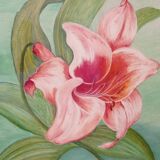 Peinture fleur rose