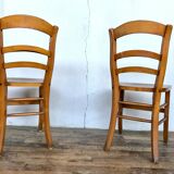 Pair of wooden chair bistro bistro vintage retro bohemian beech light