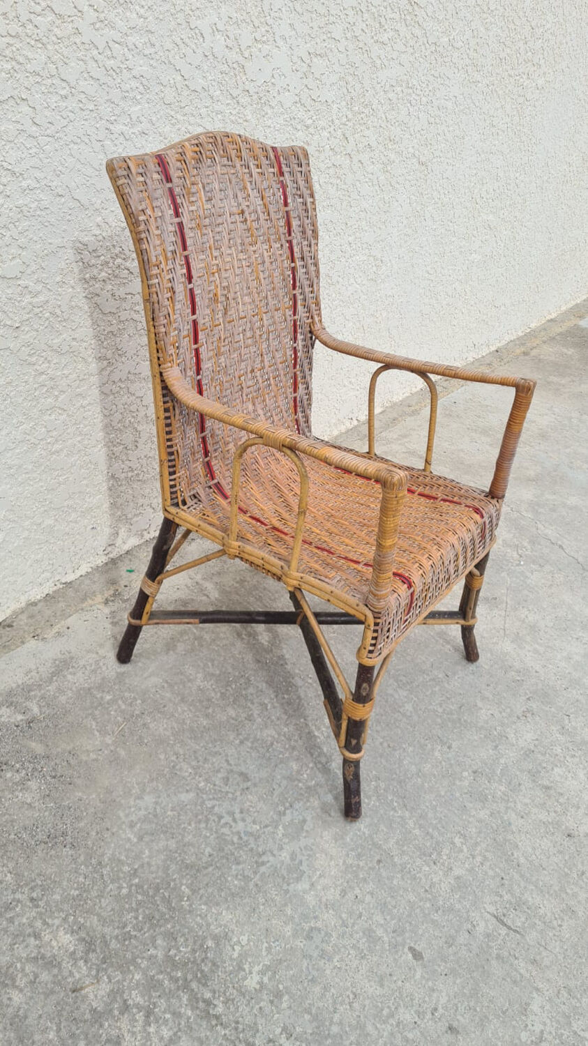 Rattan armchair "A la Girafe"