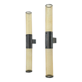 Pair of metal and Murano glass wall lights, 1980