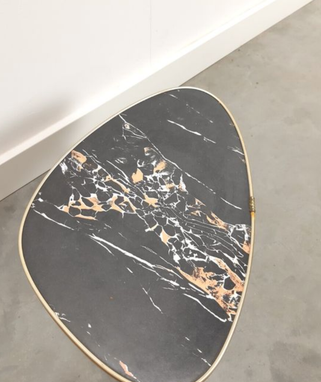 Vintage table with brass and marble formica top