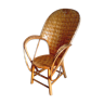 Armchair in rattan and chestnut braided vintage 60:70s